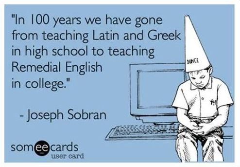 100 years from teaching Latin and greek in High School to remedial English in College
